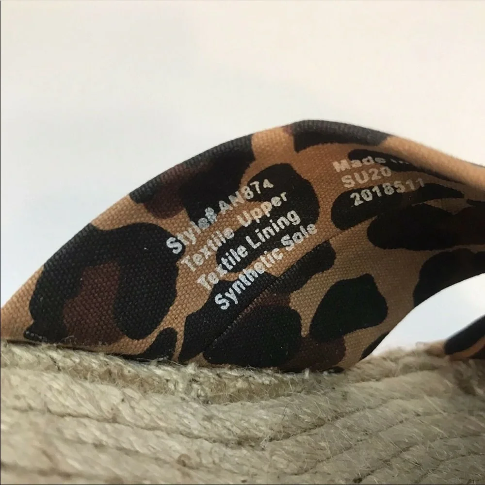 J.crew leopard canvas twisted knot espadrilles